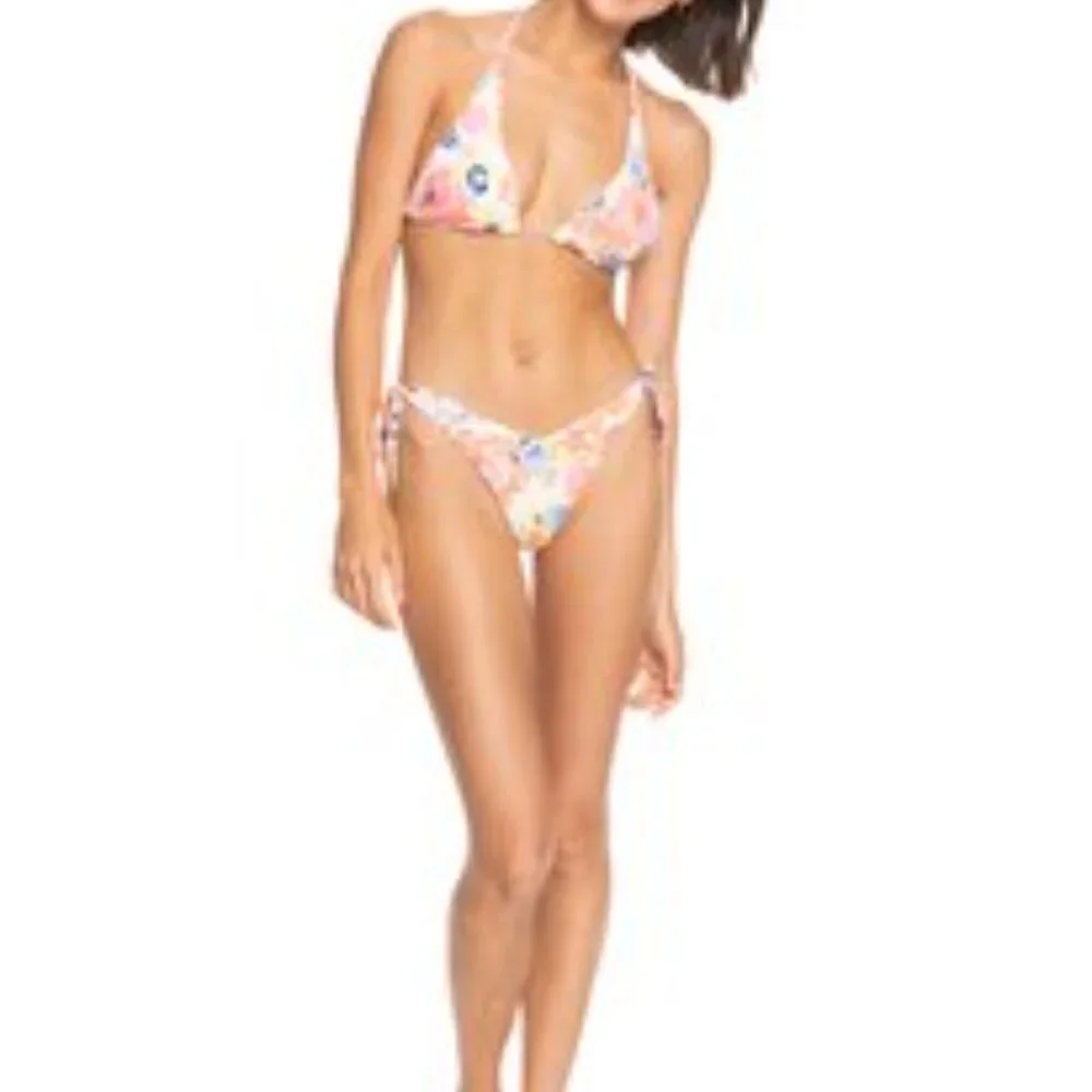 NWT!! Roxy Printed Beach Classics Cheeky Hi Leg Bikini Bottom Size Small - Picture 1 of 7